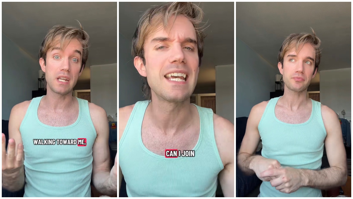 LA man makes small talk with a guy in the restroom then goes in and locks his stall. Seconds later, the guy burst in asking to ‘touch’ him.