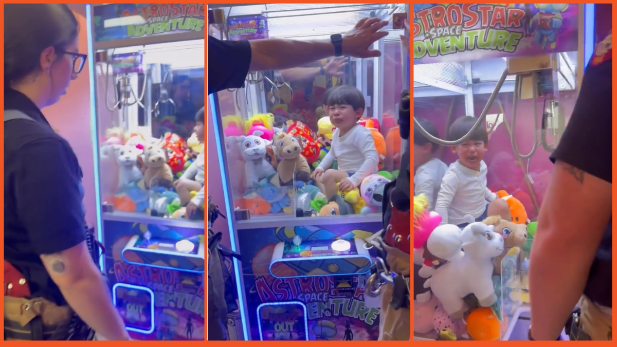 'I wouldn't have been able to keep a straight face': Firefighters go viral after rescuing boy trapped in claw machine