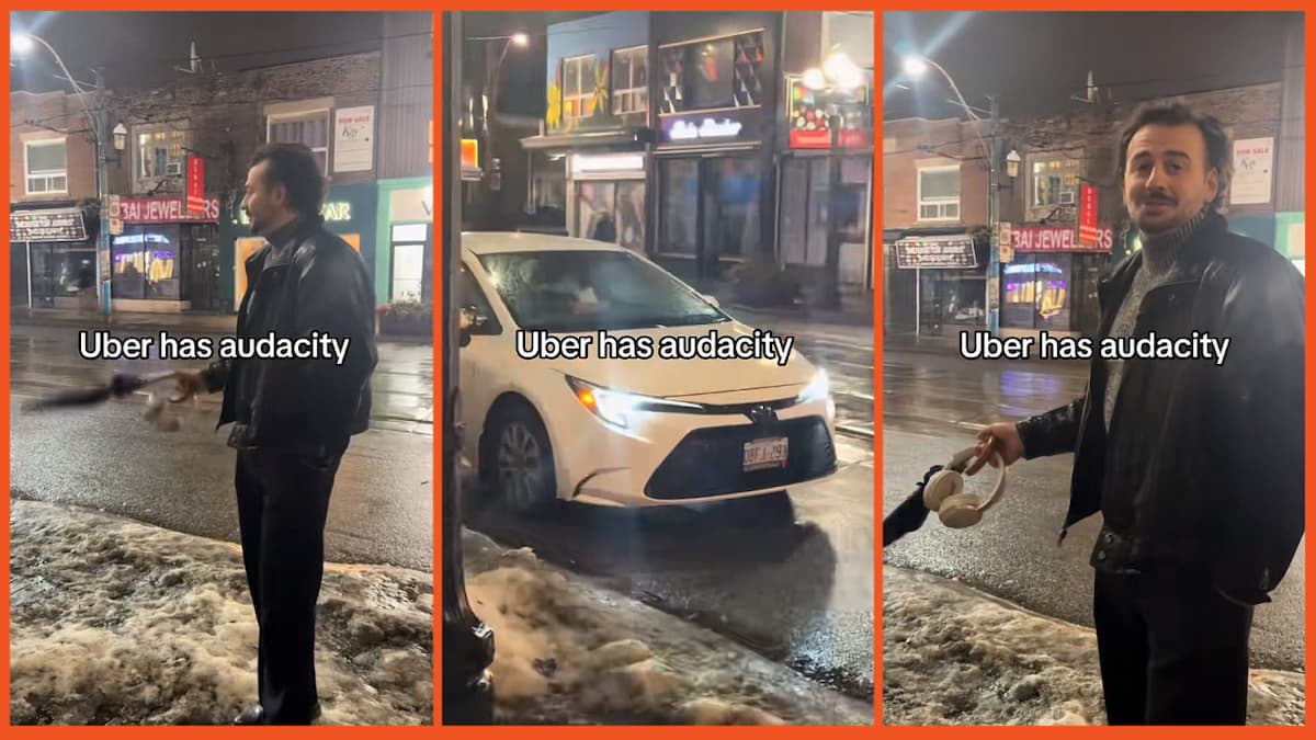 stefsthots showing the empty Uber on TikTok