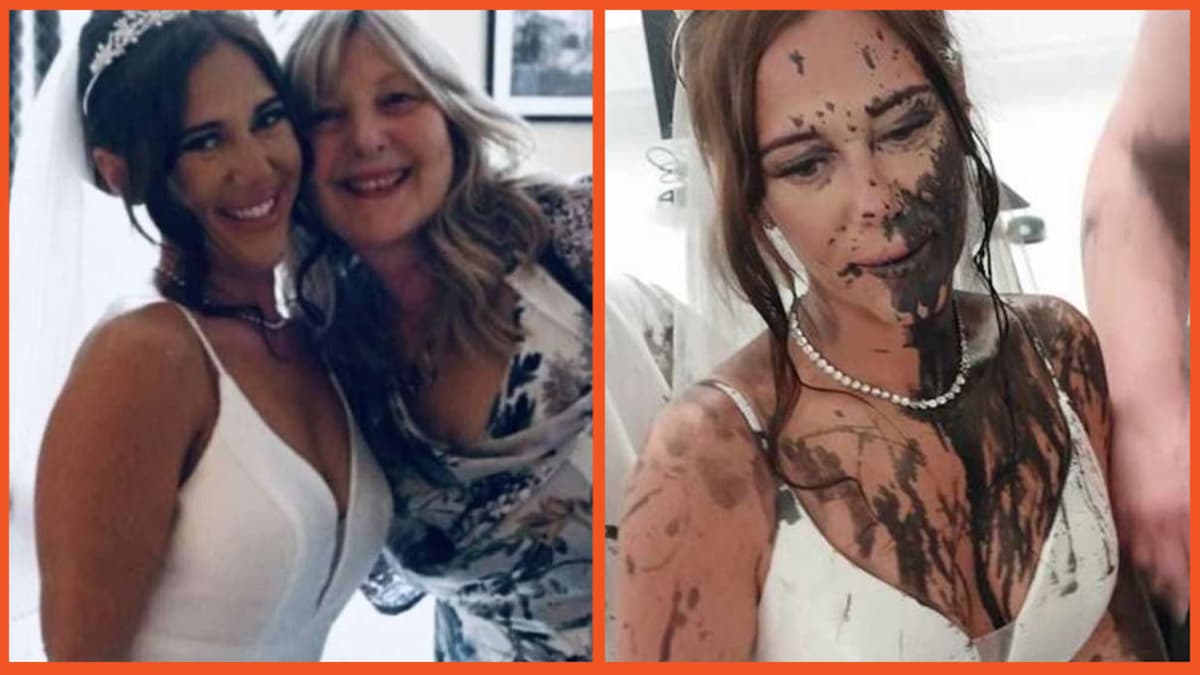 Gemma Monk in her wedding dress