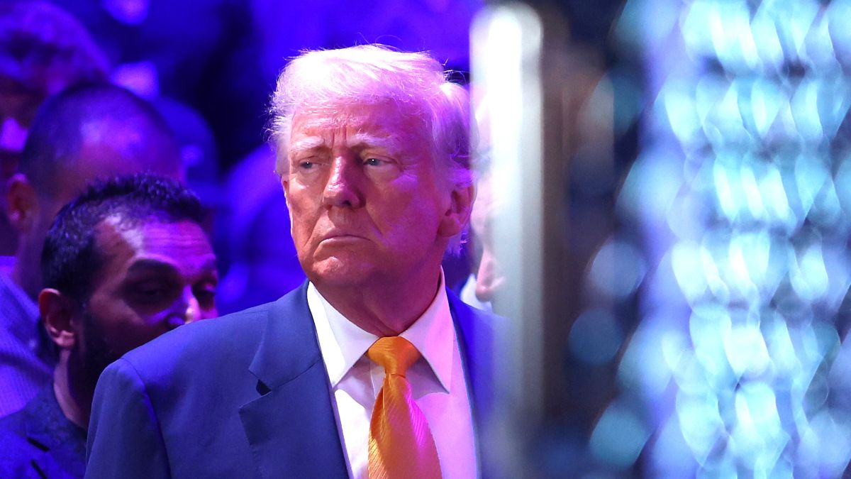 President of the United States Donald Trump attends UFC 314 at Kaseya Center on April 12, 2025 in Miami, Florida. (Photo by Megan Briggs/Getty Images)