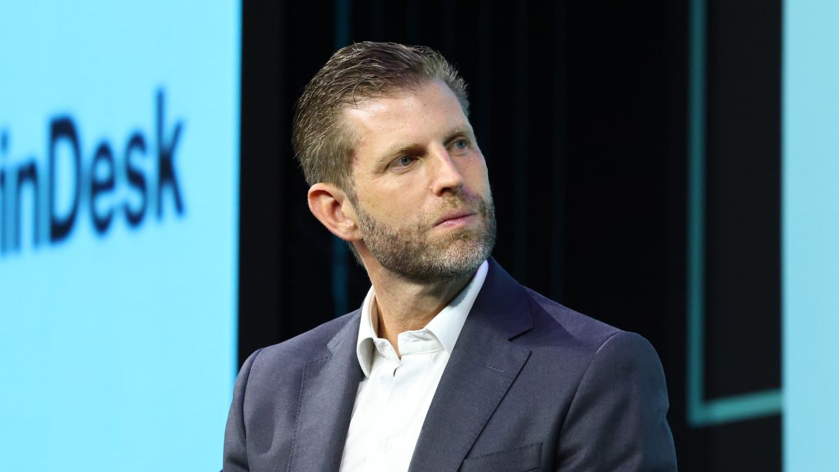 Eric Trump attends Consensus Miami 2026 at Miami Beach Convention Center on May 06, 2026 in Miami Beach, Florida. (Photo by Romain Maurice/Getty Images)