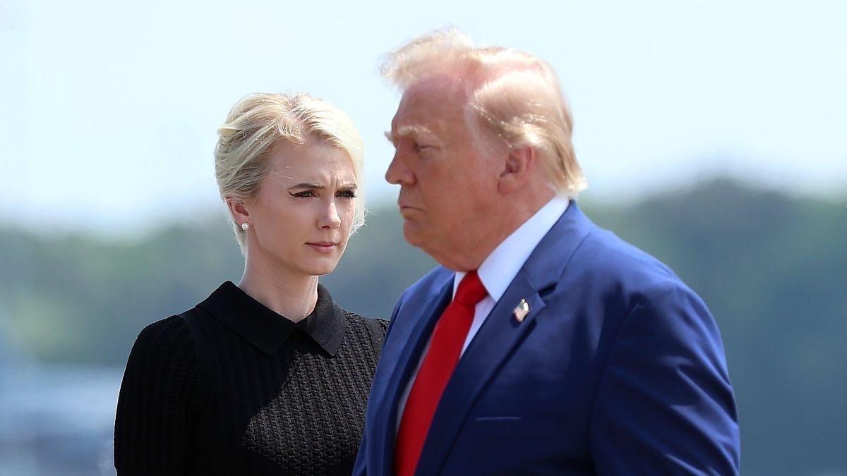 Natalie Harp, executive assistant to U.S. President Donald Trump, stands as President Trump arrives for a dignified transfer at Dover Air Force Base for military casualties of the war with Iran on July 22, 2026 in Dover, Delaware. Trump attend the dignified transfer of of Army 1st Lt. Tyler James Feehan, Staff Sgt. Michael Emmanuel Swinton, Army Sgt. Angel S. Rampersad and Army Pvt. Isabella Gonzales. (Photo by Kevin Dietsch/Getty Images)