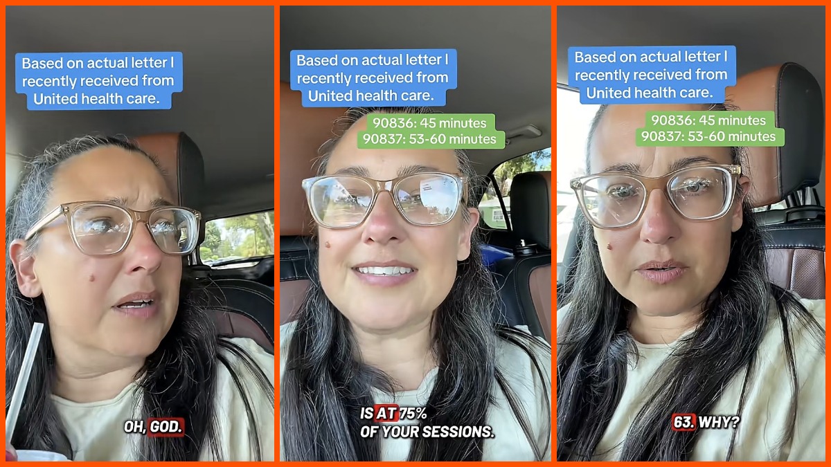 Therapist gets a call from UnitedHealthcare about how she runs her sessions. Then they give her an ultimatum: 'This is real and it’s evil"