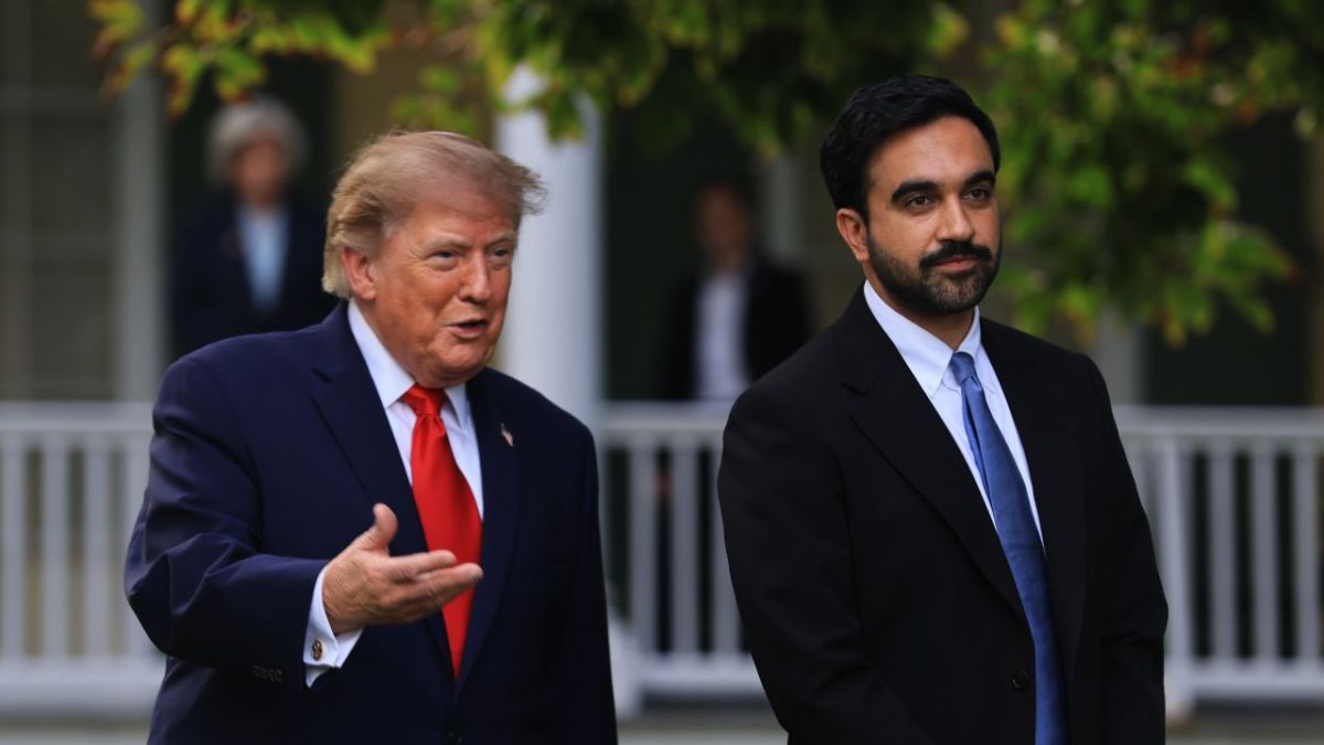 President Donald Trump and New York Mayor Zohran Mamdani walk out following their meeting at Gracie Mansion on September 21, 2026, in New York City. The two leaders, political opposites, discussed affordable housing, immigration, and other issues important to both New Yorkers and the nation. (Photo by Spencer Platt/Getty Images)