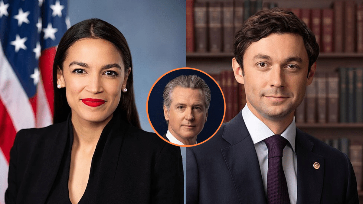 Alexandria Ocasio-Cortez, Jon Ossoff, and Gavin Newsom