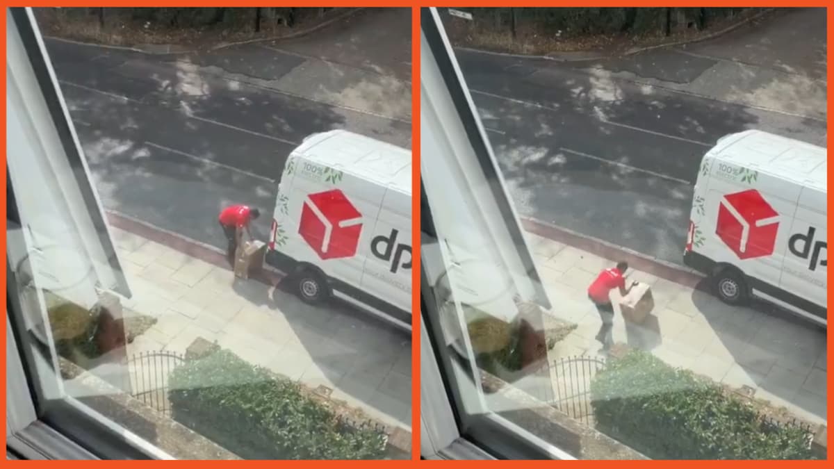 ‘This is a £3000 PC': Reality star has DPD pick up computer, but when he looks out his window, the courier is rolling his parcel across the sidewalk