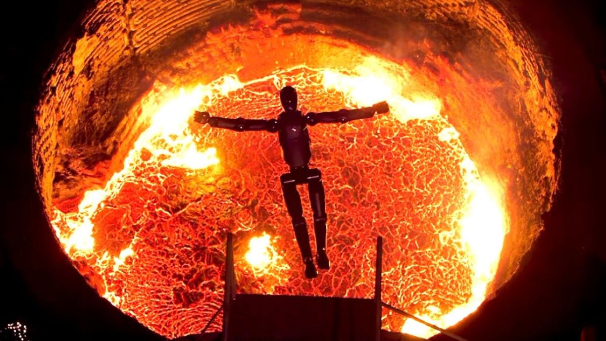Robot diving into molten metal